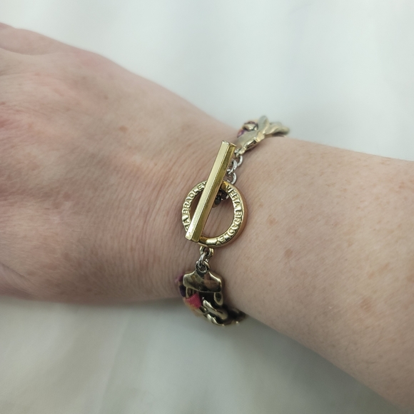 Vera Bradley Gold Fabric Toggle Bracelet - Picture 2 of 6